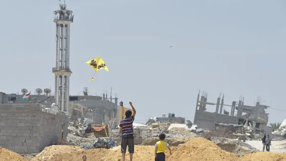 Bildunterschrift: ACT Alliance hilft in Gaza. Foto: ACT Alliance/Paul Jeffrey