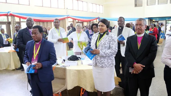 A group of participants during the opening worship of the Africa Lutheran Church Leadership Consultation, hosted by the Evangelical Lutheran Church in Tanzania, 13-17 May, in Moshi, Tanzania. All photos: LWF/ALCINET