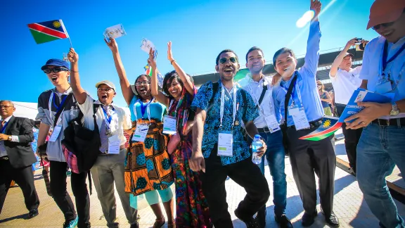 Thousands of Lutherans and guests gathered for a festival of worship, witness, song and word and sacrament in Sam Nujoma Stadium in Windhoek, Namibia on Sunday, May 14th to mark commemoration of the 500th Anniversary of the Lutheran Reformation. Photo: LWF/JC Valeriano