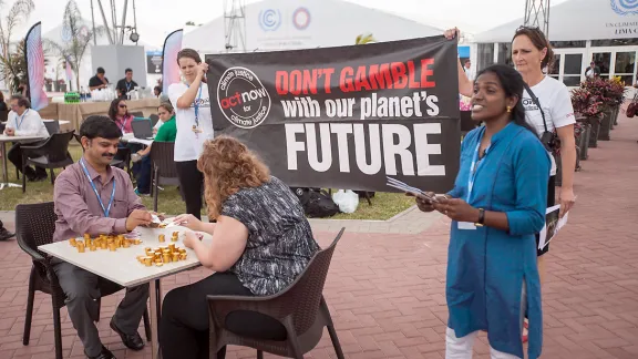 ACT Alliance climate campaigners staged a protest 