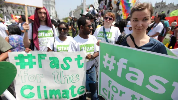 The Global March for the Climate on 10 December 2014. Photo: LWF/Sean Hawkey 