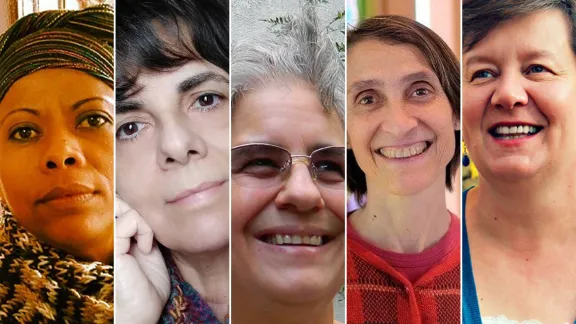 Empfängerinnen der Ehrendoktorwürde der Faculdades EST: (v.l.) Dr. Maricel Mena-López, Dr. Nancy Cardoso, Pfarrerin Dr. Lori Altmann, Pfarrerin Dr. Mercedes Garcia Bachmann und Dr. Wanda Deifelt. Fotos: Privat