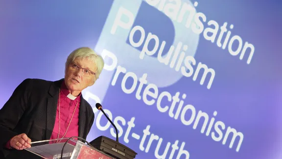 Archbishop Antje JackelÃ©n during her keynote presentation at the CEC General Assembly in Novi Sad. Photo: Mladen Trkulja/CEC