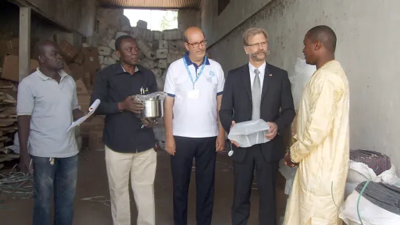 German Charge dâAffaires, UNHCR and LWF representatives at the NFI handover. Photo: LWF Chad/S. Dalou