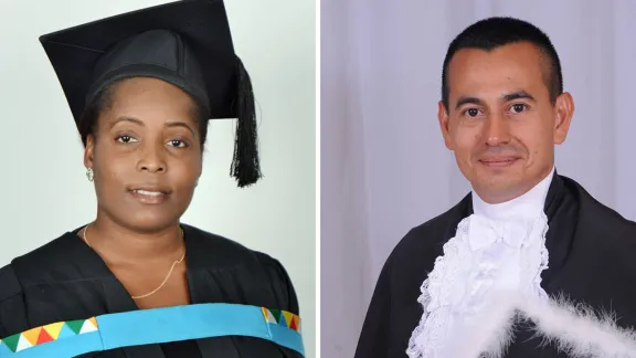 Most graduates of theology on LWF-supported scholarships return home to serve their churches. Mozambican Zelda Cristina Cossa (left) studied in South Africa and Rev. Rolando Antonio Ortez MartÃ­nez, president of the Christian Lutheran Church of Honduras was a student in Brazil. Photos: Private