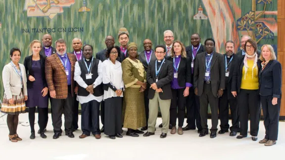 New church leaders who have formed a peer support network, seen here with communion office staff. Photo: LWF/S. Gallay