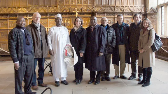 Christian and Muslim participants of the 2014 consultation in Germany, visiting the Hall of Peace in MÃ¼nster, which commemorates the 1648 Treaty of Westphalia. Photo: Marion von Hagen