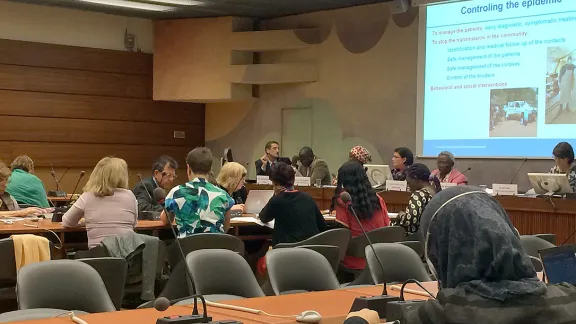 Side-event on Ebola Crisis during the 27th UNHR Council meeting. Photo: LWF/M. Spangler