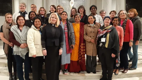 Participants at a global consultation of Women doing Theology gather at Holy Trinity Lutheran church in Warsaw, Poland, in November 2019. Photo: LWF/P. Hitchen 