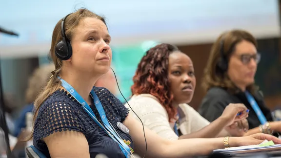 The 2018 LWF Women Pre-Council meeting took place in Geneva the day before the Council started. Council member, Bettina Westfeld. Photo: Albin Hillert/LWF