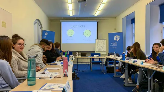 Teilnehmende am LWB-Workshop für junge Friedensstiftende 2019 in Tallinn, Estland. Foto: LWB/S. Kit