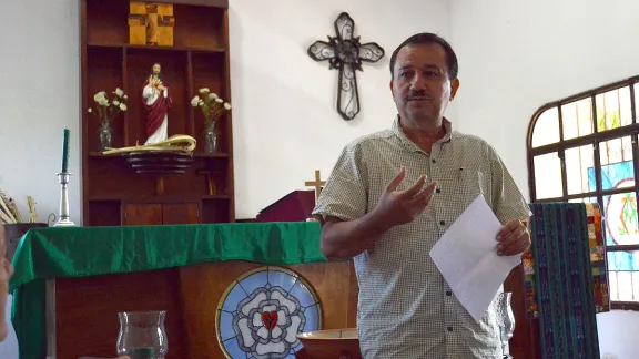 Kirchenpräsident José Pilar von der LWB-Mitgliedskirche ILUGUA, die auch der Gemeinschaft Lutherischer Kirchen in Guatemala angehört. Foto: ILUGUA