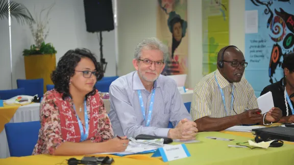 In the face of myriad social crises, Lutherans as a Christian community can still say âwe are not perfectâ but also offer space for dialogue and nurturing a sense of being together in communion,â said IECLB President , Rev. Dr Nestor Paulo Friedrich (middle). Photo: LWF/P. Cuyatti