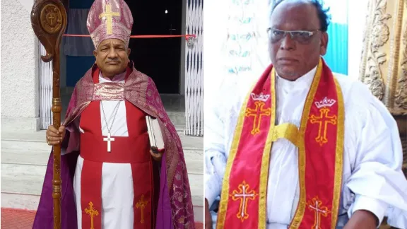 Bishop Emmanuel Panchoo, ELCMP (left), and Rev. Kunja Daniel (GSELC). Photos: UELCI