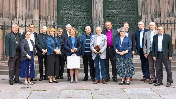 Mitglieder der lutherisch/römisch-katholischen Kommission bei ihrer der letzten Sitzung im Rahmen der Fünften Dialogphase in Straßburg 2018. Foto: IER Straßburg