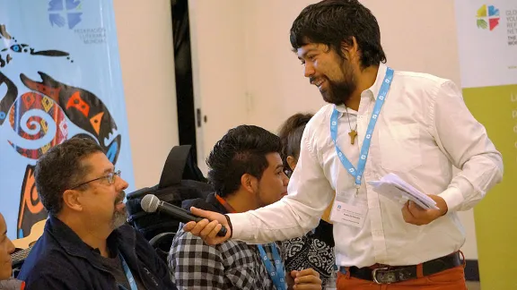 Meeting in Suriname is another opportunity for churches to affirm that the LWF communion is a big family. Here, a youth delegate at a LAC leadership conference in La Paz, Bolivia. Photo: LWF/Eugenio Albrecht Church