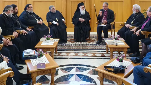 Members of the international Lutheran-Orthodox Commission meeting with Archbishop Anastasios in Albania in 2019. All photos: N. Hoppe