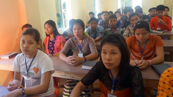 Evangelists take part in a training session in Yangon through a program run by the Myanmar Lutheran Church to provide its village congregations with lay leaders. This support is critical âfor a young church with many small congregations in the villages,â says Ilona Dorji, LWF secretary for Project Coordination and Monitoring. Photo: LWF/I. Dorji 