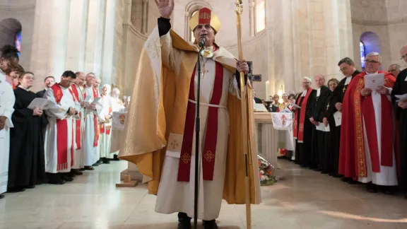 Bischof Azar bei seine Amtseinführung in Bethlehem. Foto: ELKJHL/ Ben Gray