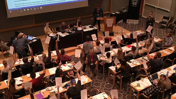 Delegates at the Church of Norway youth synod where the Young Reformers presented their initiative about young people's involvement in the church. Photo: Church of Norway