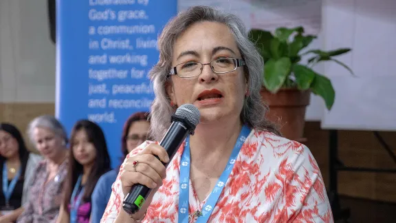 Rev. Angela del Consuelo Trejo Haager, from the Mexican Lutheran Church at the Latin America and the Caribbean & North America leadership meeting in Peru. Photo: LWF/A. Danielsson