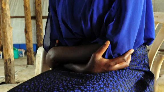 Attacked while fleeing South Sudan, Amina, 17, is now in the care of the Lutheran World Federation at Palorinya refugee camp, northern Uganda. Photo: LWF/ C. KÃ¤stner