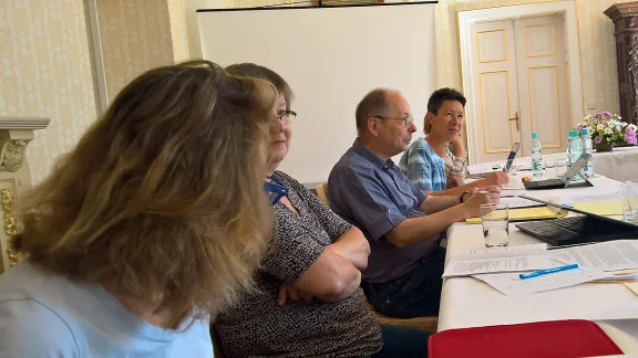 Some of the commission members during the meeting in Poland; far right Prof. Eva-Maria Faber (Catholic) and Prof. Theodor Dieter (Lutheran). Photo: LWF/K. Hintikka