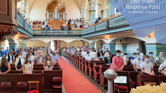 On 12 July, a confirmation service was held in Murska Sobota, observing the distancing and other rules. Photo: ECS