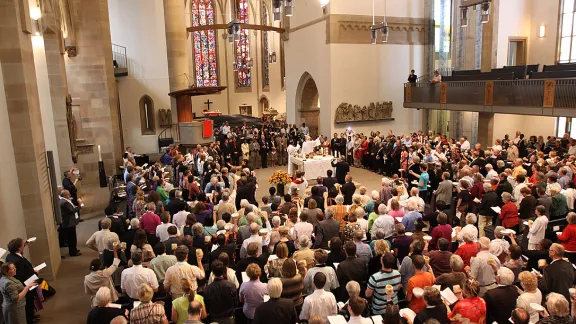 Eucharistic service at the LWF Eleventh Assembly 2010 in Stuttgart, Germany. Photo: LWF/J. Latva-Hakuni