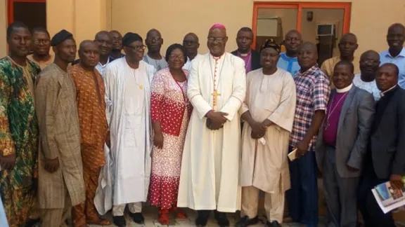 The Lutheran Church in Nigeria members, including LWF President Archbishop Dr Panti Filibus Musa, and civil society organisations at a joint workshop in Nigeria about the Universal Periodic Review â UPR mechanism. Photo: LWF/ LCCN/ Felix Samari 