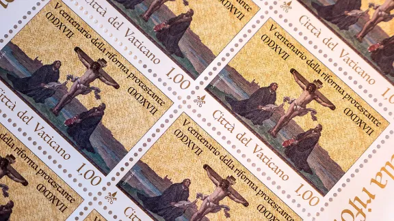 Postage stamp commemorating the 500th anniversary of the Reformation. Photo: LWF