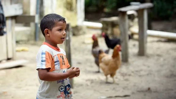 A Colombian child. Chavela, an LWF incentive worker, advocates for better living conditions for people in her community. Photo: LWF Colombia