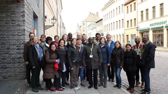 Participants of the 19th International Seminar for pastors during an excursion in Wittenberg, Germany. Photo: LWF/A. WeyermÃ¼ller