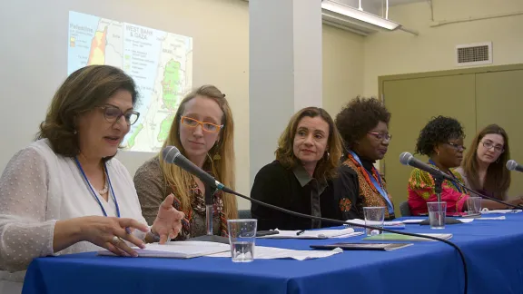 Panelists at the LWF-WCC side event at the 59th session of the UN Commission on the Status of Women, in New York, 12 March. Photo: Mikka MacKraken/ELCA