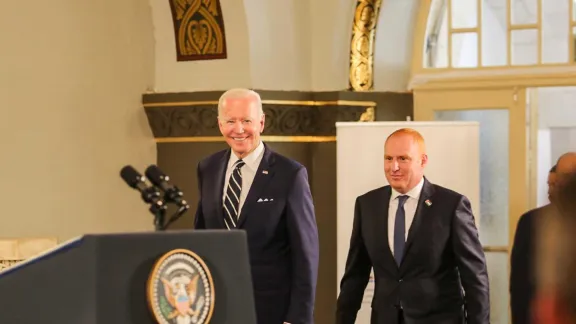 US President Joe Biden and Dr Fadi Atrash