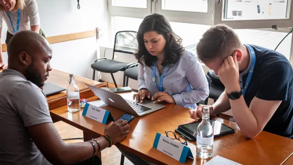 Youth Pre-Council delegates in a small group discussion. Photo: LWF/S. Gallay