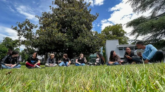 Junge Teilnehmende bei einem Global Peace Messengers Training, einem Training für Friedensbotschafterinnen und -botschafter, in Genf im Juni 2022. Foto: LWB/S. Kit 