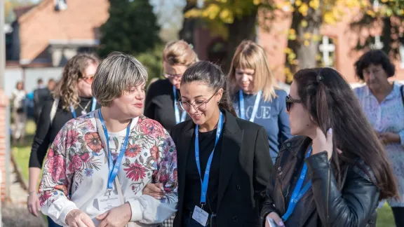 Staff from multi-purpose cash assistance centres across Poland – established to support incoming refugees to Poland from Ukraine – gather in Bytom for a full-week training in 'community-based psychosocial support' provided through ACT Church of Sweden. All photos: LWF/Albin Hillert