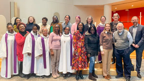 LWF delegates to CSW67 gather in St Peter’s Lutheran Church for worship ahead of the opening session on 6 March. Photo: LWF/T. Rakoto