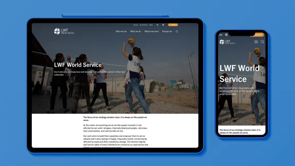 Screenshot of the new LWF World Service website. Photo: LWF/ S. Gallay