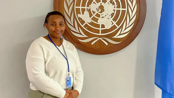 Allanah Carron inside the United Nations headquarters in New York. Photo: Lutheran Office for World Community