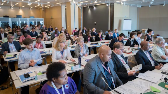 The newly LWF Council convenes for their first session following the LWF Thirteenth Assembly. Photo: LWF/Albin Hillert