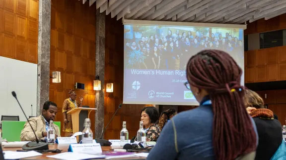 Participants at a 2022 Women's  Human Rights Advocacy Training session, at the Ecumenical Center in Geneva (Swizerland). Photo: LWF/S. Gallay