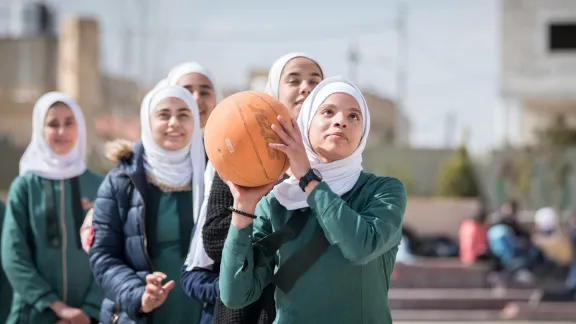 In Jordan, where the LWF has been present since 2012, focus is on the refugee crisis caused by the civil war in neighboring Syria and Iraq. Education and sports are part of the activities organized to support Syrian and Iraqi refugees and vulnerable Jordanians. Photo: LWF/Albin Hillert