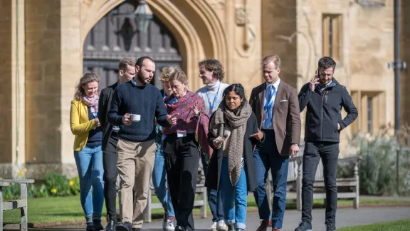 Youth from Lutheran churches across Europe during the March 2023 regional Pre-Assembly, held at Mansfield College, Oxford, United Kingdom. Photo: LWF/Albin Hillert