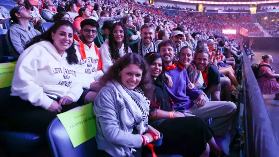 Die LWB-Delegation in der New Orleans Arena, in der die ELKA-Jugendversammlung vom 16. bis zum 20. Juli stattfand. Foto: ELKA/C. Jacobs