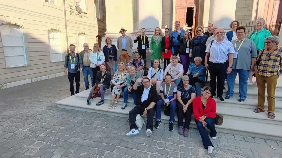 What is truth? ECIC participants in front of the Cathedral St Pierre in Geneva. Photo: WCC/ Ivars Kupcis