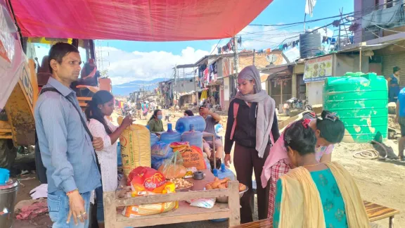 LWF distributes food parcels in the Kathmandu valley. Photo: LWF/ D. Lamsal