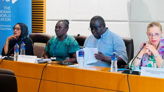 Ms. Anab Gedi Mohamed, a refugee leader from Kenya’s Dadaab cam, highlighted the situation of refugee girls who are married early. Photo: Jamestina Quee/ Evangelical Lutheran Church in Sierra Leone