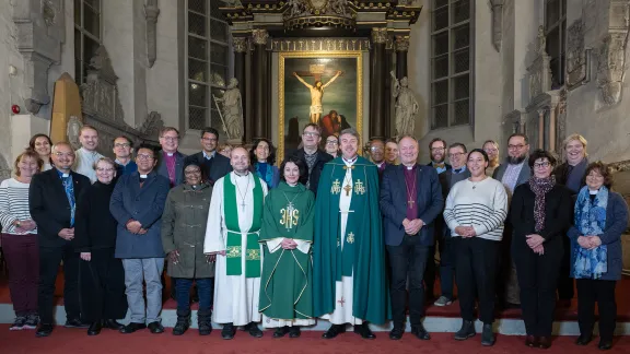 The committee visited the Kaarli church and the school it operates in its congregational center across the street. Photo: LWF/A. Danielsson